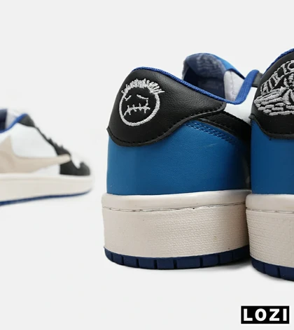 کفش کتانی مردانه کرم سفید مشکی NIKE travis scott