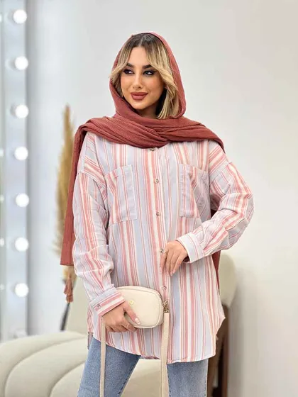 شومیز راه راه دو جیب