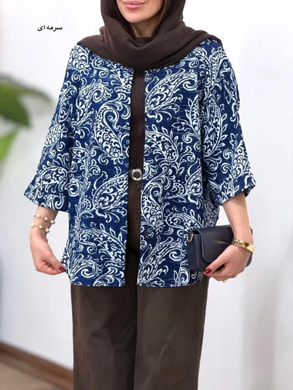 تونیک مانتویی لینن آبرنگ