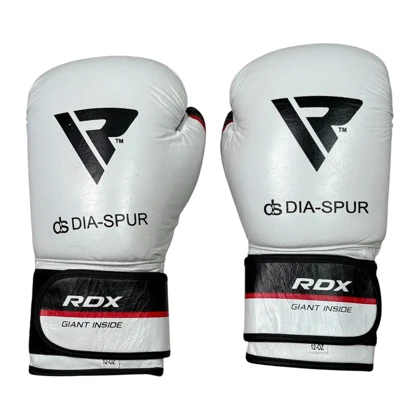 دستکش بوکس چرم RDX DS سفید مشکی