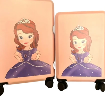 چمدان کودک صوفیا سایز 24 رنگ صورتی کم رنگ