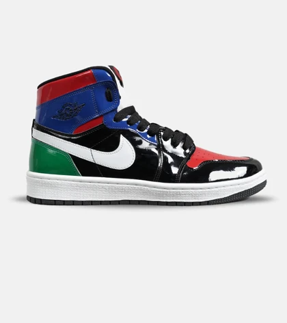 کفش کتانی ساق‌دار مردانه و زنانه مشکی آبی قرمز NIKE jordan 1