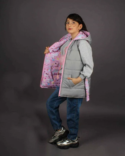 پافر دخترانه دورو طرح تکشاخ