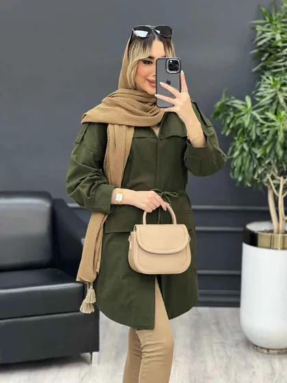 مانتو ژیله دار بغل سه دکمه