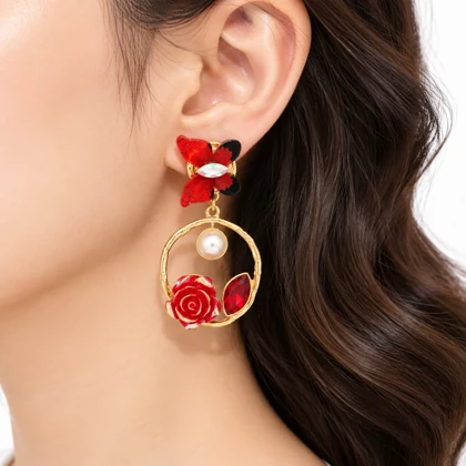 گوشواره رنگی مجلسی کدgrm289 گالری زیورآلات آوآرین