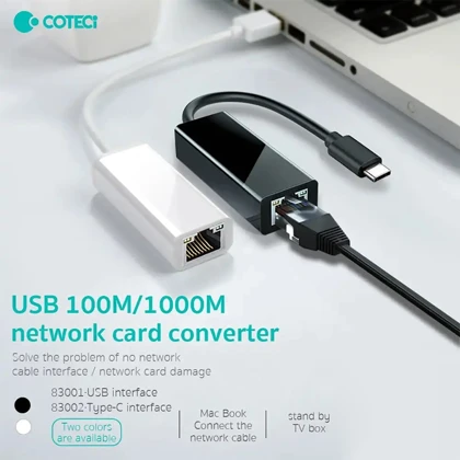 تبدیل تایپ سی به LAN کوتسی COTEetCI مدل 83002 سرعت 1000M