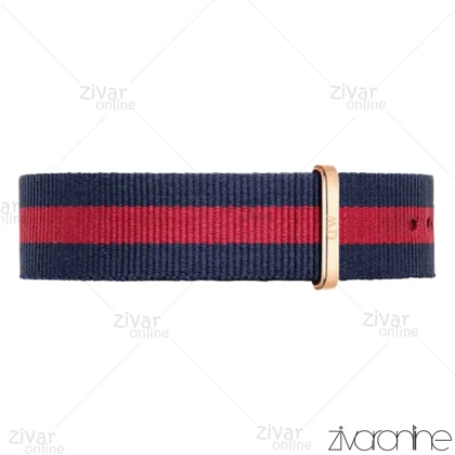 ساعت دنیل ولینگتون مردانه قاب رزگلد بند پارچه ای قرمز سرمه ای 102808