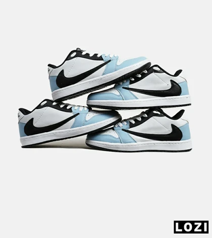 کفش کتانی مردانه مشکی سفید آبی نایک NIKE travis scott