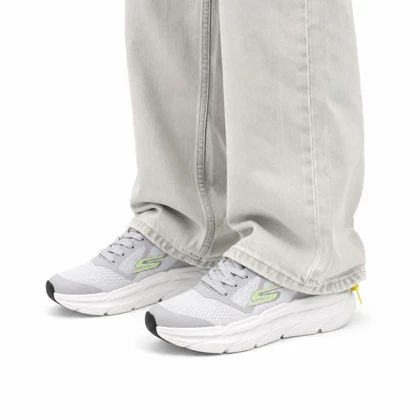 کتانی خارجی مردانه مدل اسکیچرز سفید طوسی SKECHERS