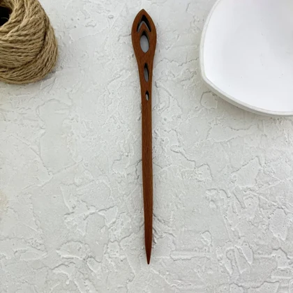 کانزاشی مو زنانه چوبی طرح مشبک مدل آرو