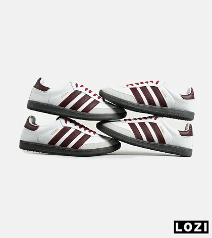 کفش کتانی زنانه سفید زرشکی ADIDAS Samba مدل 7173