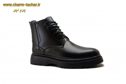 نیم بوت مردانه لوفر بندی بغل زیپ‌دار چرم طبیعی si186