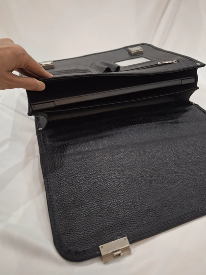 کیف اداری چرم طبیعی دوقفل