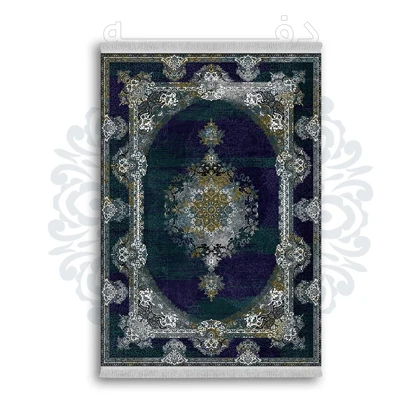*جدید* فرشینه از جنس پارچه شانل مخمل ترک طرح فانتزی برند دفه کد 1448