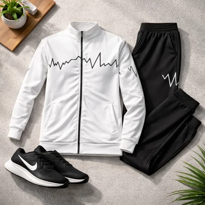 پکیج ست سویشرت شلوار مردانه سفید مدل EKO + کفش ورزشی مردانه Nike مدل Tigo زیره سفید