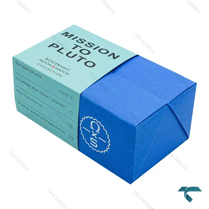 جعبه اصلی ساعت امگا سواچ ماموریت به پلوتون آبی Swatch-Box-7798-U