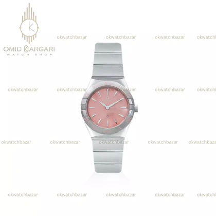 ساعت مچی امگا کانستلیشن بند سیلور صفحه صورتی Omega Constellation