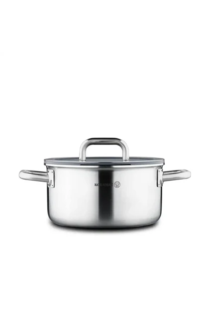 سرویس قابلمه KORKMAZ مدل Aura A2794 استیل - طوسی