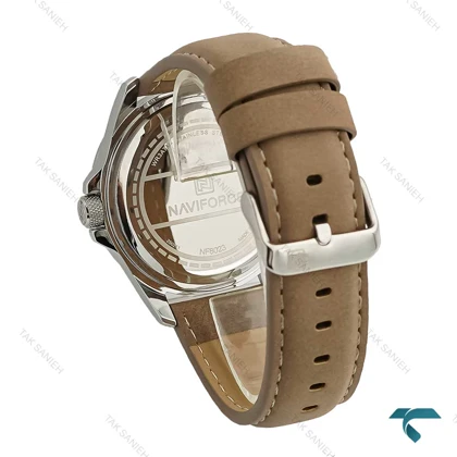 ساعت مچی مردانه نیوی فورس NF8023 بند جیر نسکافه ای NaviForce-7672-G