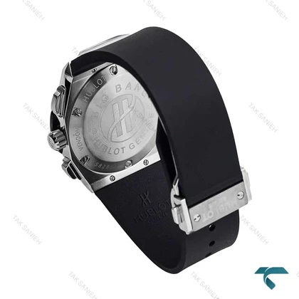 ساعت هابلوت مردانه چند ضلعی سیلور مشکی صفحه اسکلتون Hublot-6792-G