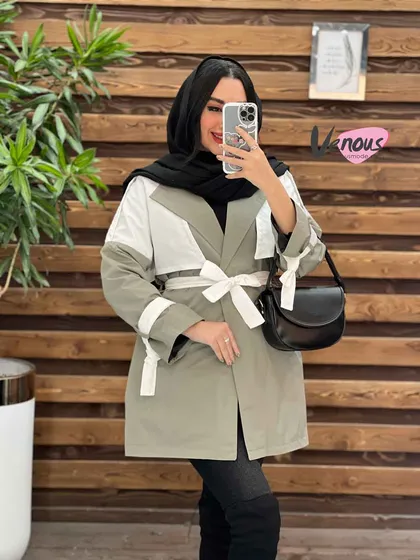 بارانی ترکیبی ژیله سفید