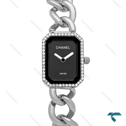 ساعت زنانه شنل Premiere استیل صفحه مشکی دورنگین Chanel-7965-L