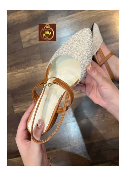 صندل زنانه حصیری پشت‌باز