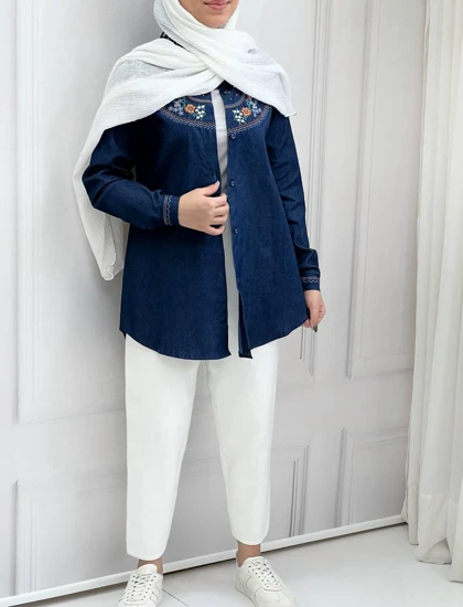 مانتو جین کاغذی مدل 4 کد 3789