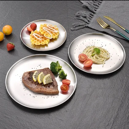 بشقاب استیل سیلور یونیک پلاس / unique plus در 7 سایز