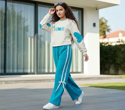 بلوز شلوار دخترانه طرح پروانه