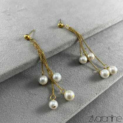 گوشواره زنانه مدل آبشاری مرواریدی 20371