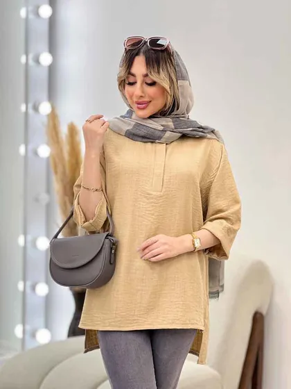مانتو جلو بسته دکمه مخفی