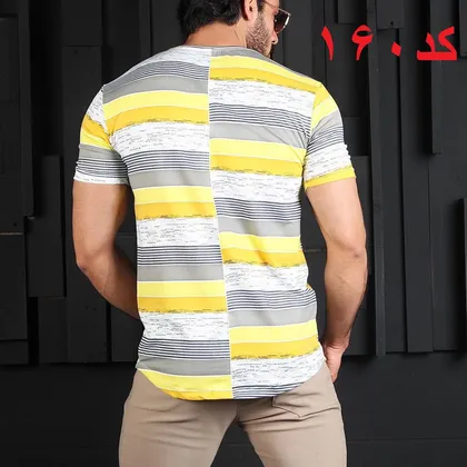 تیشرت راه راه رینگر زرد