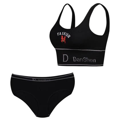 ست نیم‌تنه و شورت ورزشی زنانه مشکی مدل 4620