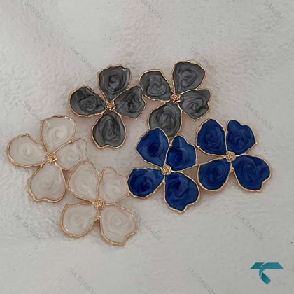گوشواره میناکاری گل رنگبندی Ghoshvareh-8557-L