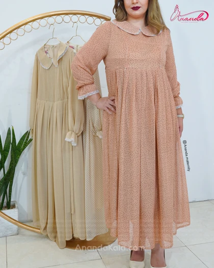 پیراهن بارداری حریر خالدار ماریا