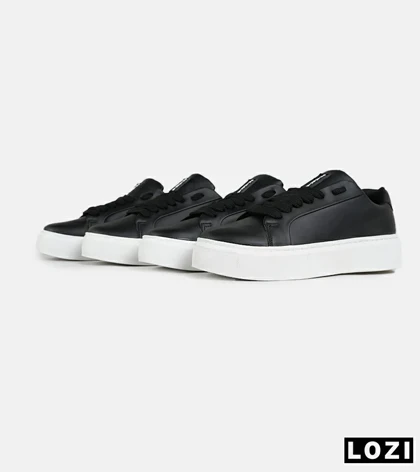 کفش کژوال مردانه چرمی مشکی سفید ZARA مدل 7370