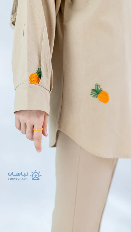 مانتو آناناسی دکمه دار قد 80