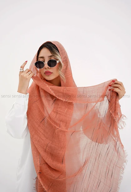 شال نخی لینن خطی