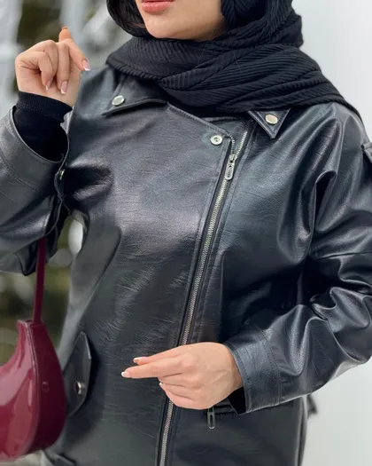 کت کمردار چرم