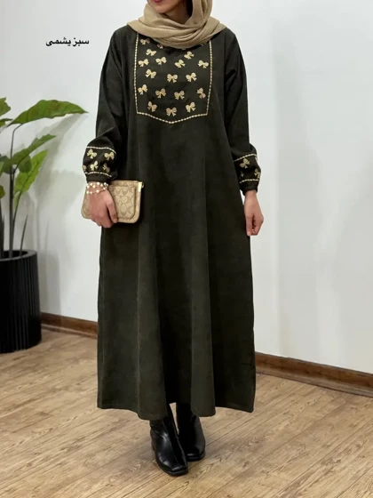 پیراهن مانتویی گلدوزی سارنیا