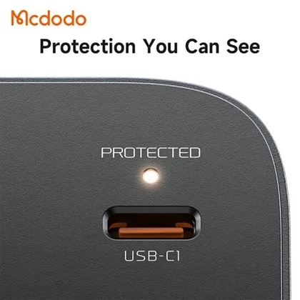 تبدیل پریز برق چندکاره و شارژر دیواری تایپ‌سی و USB مک‌دودو CP-0750