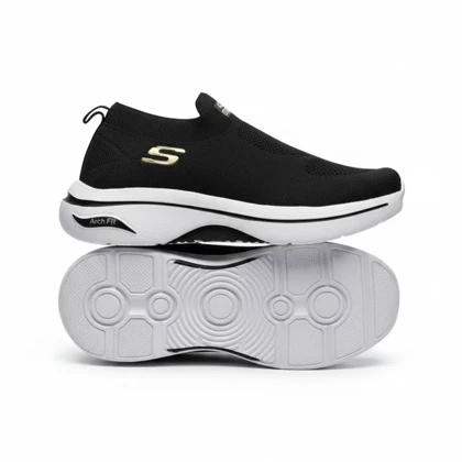 کفش کتانی اسکیچرز جورابی مشکی مدل ARCH FIT کد 295045