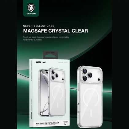 قاب مگ‌سیف آیفون 17 پرومکس گرین‌لاین Green Lion GNMCRYC17PMCL شفاف ژله‌ای