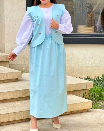 ست سه تیکه جلیقه دامن 1485