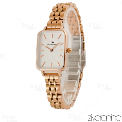 ساعت دنیل ولینگتون کوادرو رزگلد صفحه سفید 105224