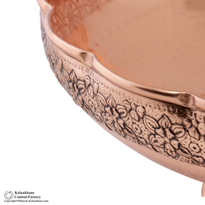 میوه خوری 2 طبقه مس دیبا رنگ مسی کد 1054