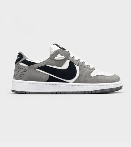 کتانی نایک Air Jordan 1 سفید طوسی مشکی مدل 9697 استایل خیابانی