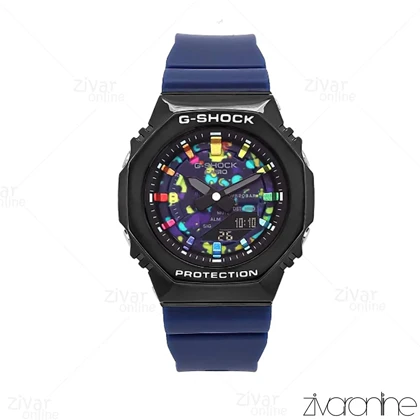 ساعت جی شاک GA2100 زنانه چند موتوره سرمه ای مشکی صفحه آبرنگی 106389