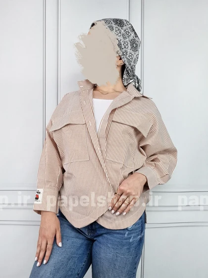شومیز مانتویی راه راه دوجیب